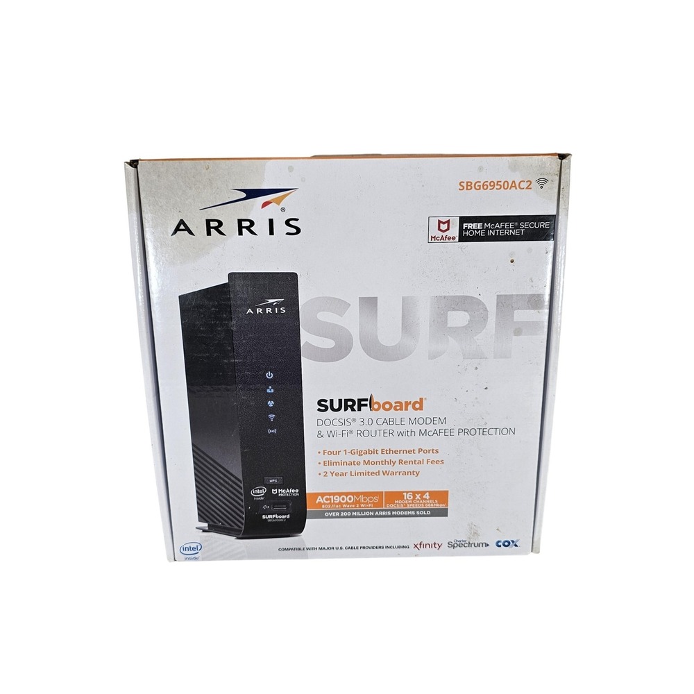 Arris SURFboard SBG6950AC2 Modem‎ Router Combo AC1900 WiFi DOCSIS 3.0 4 Port